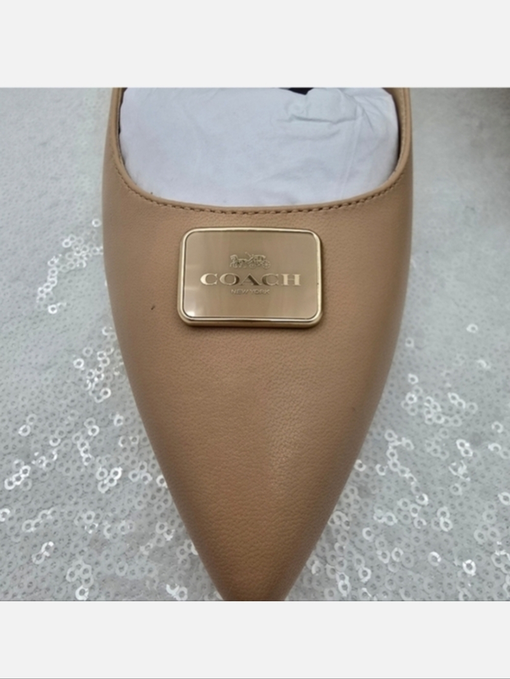 Coach Jillian Slingback Classic Closed toe Low Heel Neutral color Women's 9.5 - Picture 4 of 12